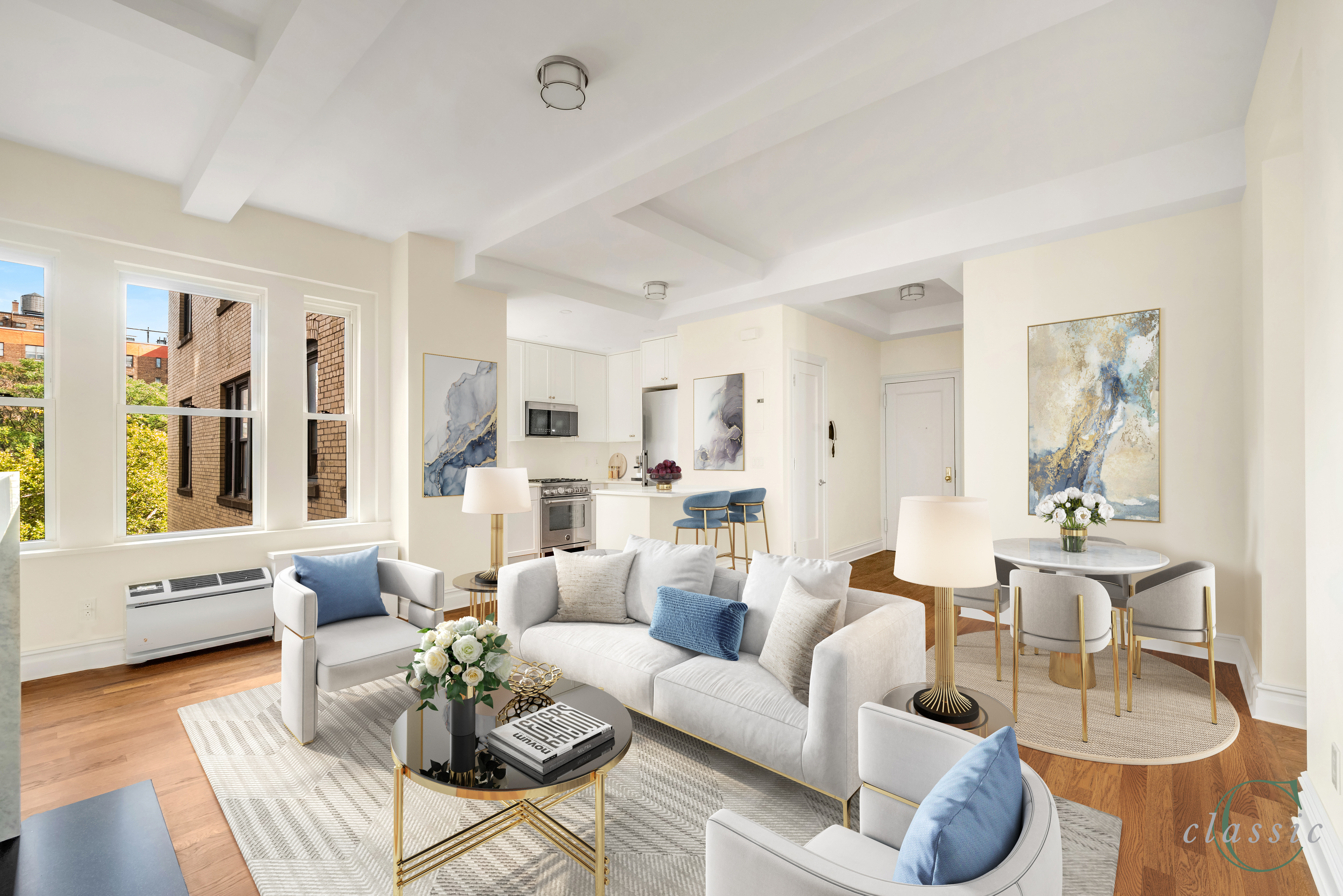 25_Fifth_Ave_7F_Living_Dining_Staged